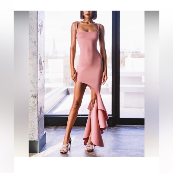 Anthropologie Dresses & Skirts - NWT Muehleder Pink Ruffle Asymmetrical Dress